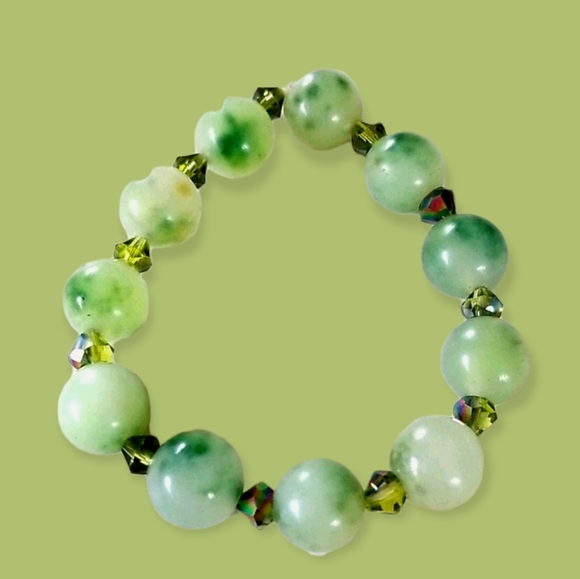 Hand Crafted Jewelry - Hand Crafted Semi-precious Stone Beaded Stretch Stackable Bracelet